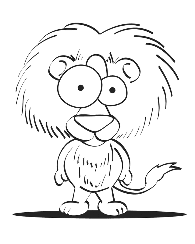 Crazy-eyed Lion - Free Printable Coloring Pages