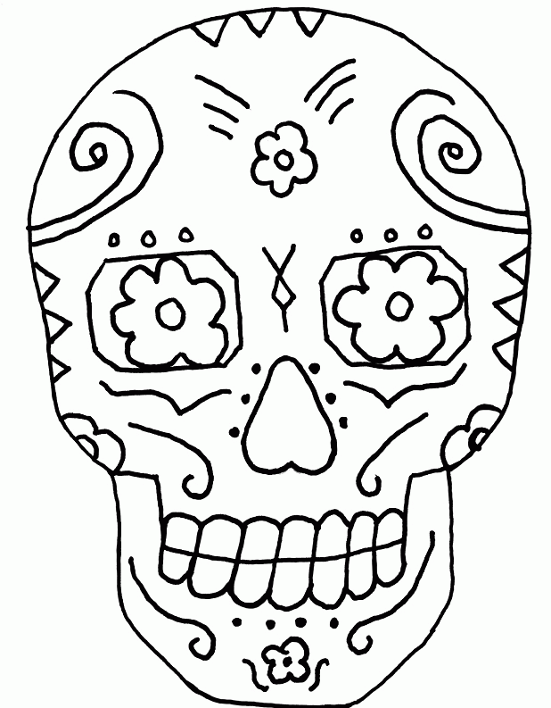 Day Of The Dead Coloring Pages Printable Free