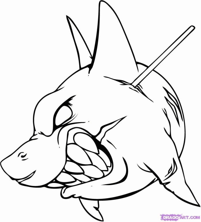 Sharks Coloring Page For Kids