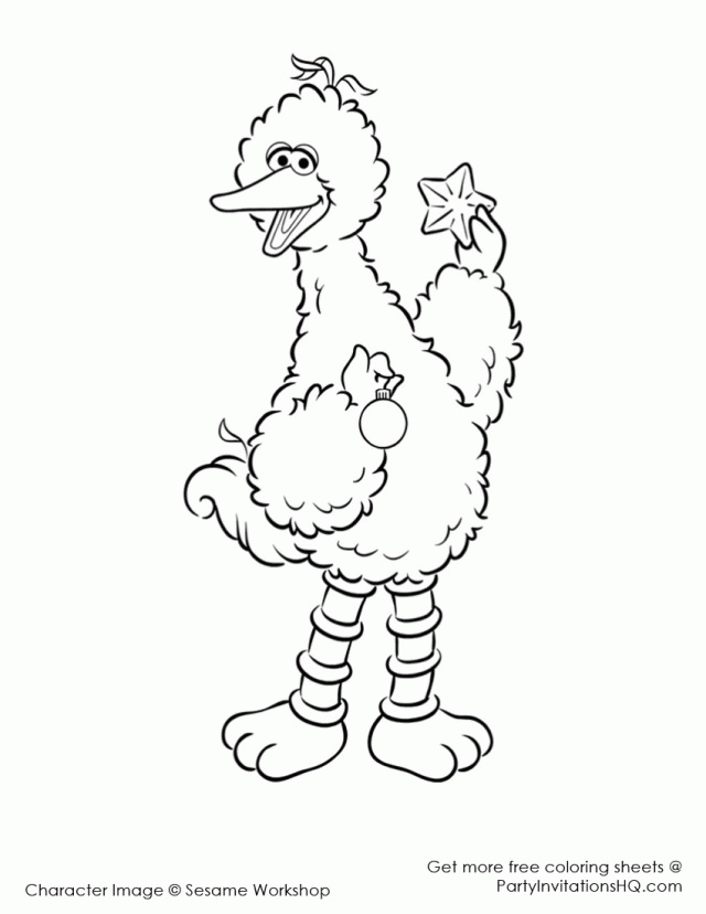 New Christmas Bigbird Coloring Pages | Laptopezine.