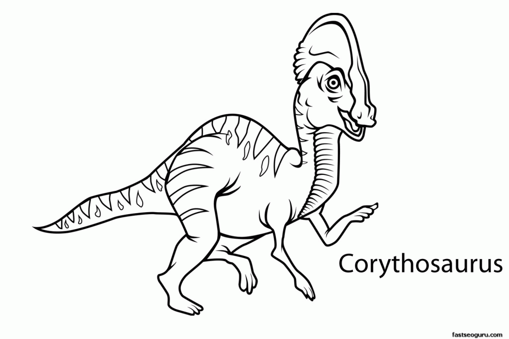 Printable Dinosaur Corythosaurus Coloring Pages | Laptopezine.