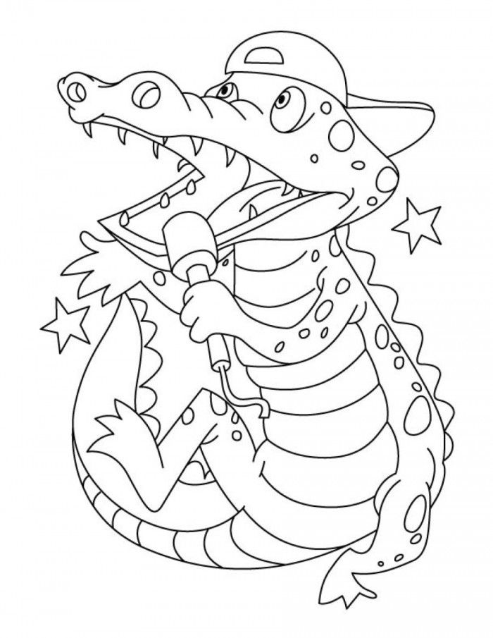 Alligator Hatching Coloring Page