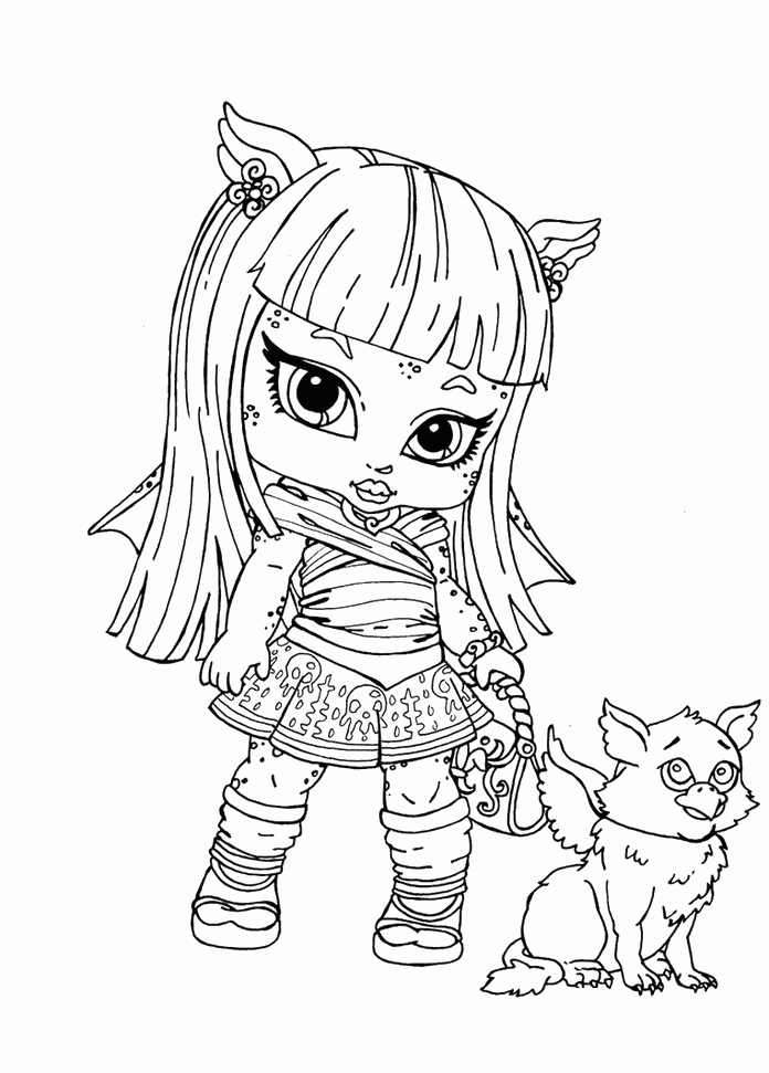 Little Rochelle Goyle And Pets Monster High Coloring Pages 