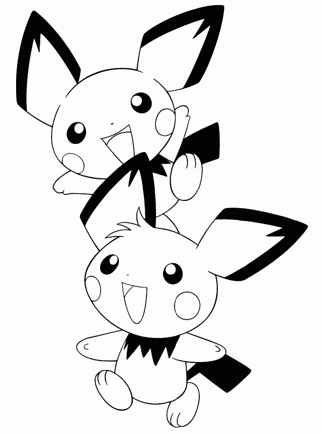 Featured image of post Kawaii Pichu Coloring Pages Evolution of pichu pikachu and raichu coloring page