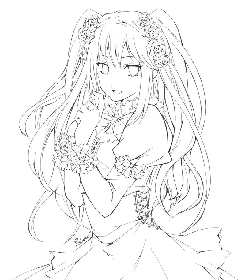 Gothic Anime Coloring Page - Coloring Home
