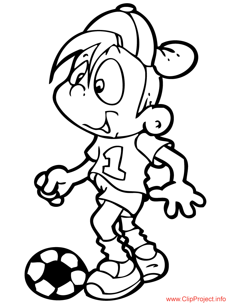 boy playing football Colouring Pages