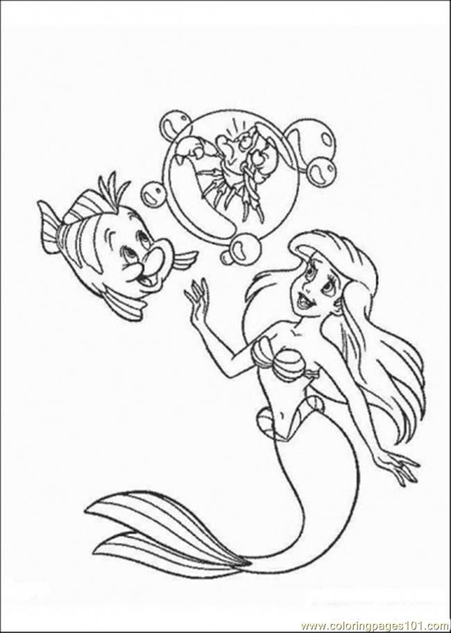 Coloring Pages Ariel Meets Some Friends (Cartoons > The Little 