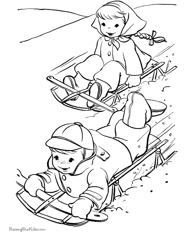 New Sled Coloring Pages Printable 