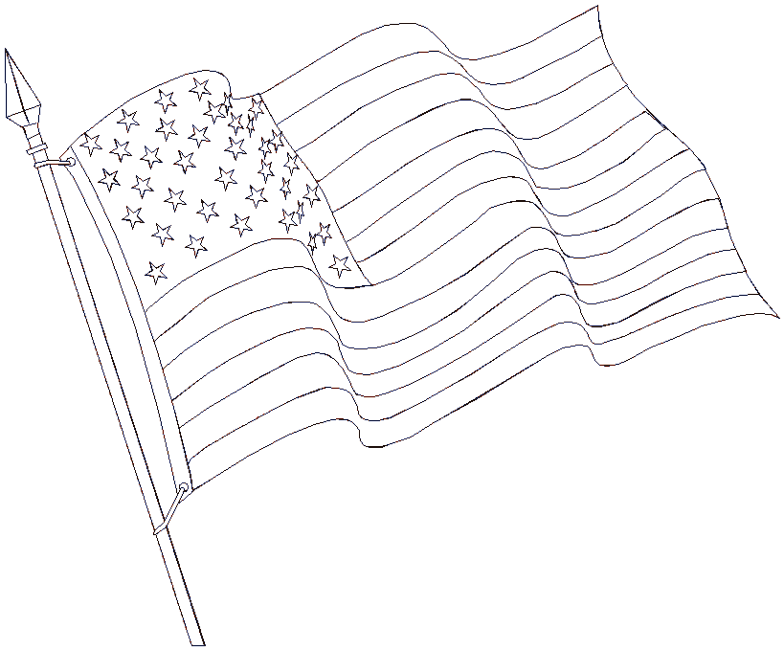 Pix For > Waving American Flag Outline Drawing