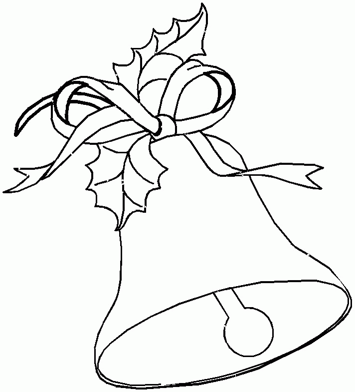 Printable Christmas Coloring Page: Large Bell