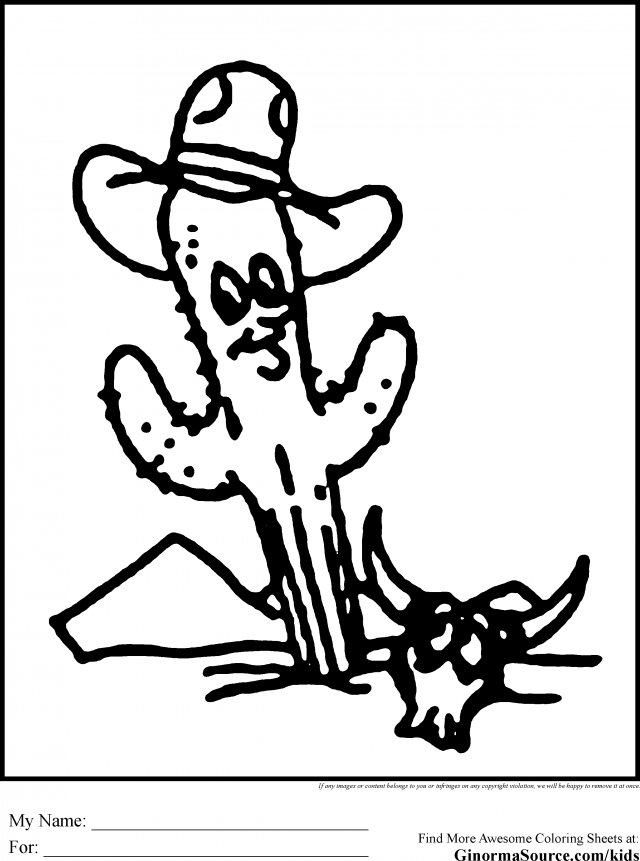 Cactus Coloring Pages Desert GINORMAsource Kids 143959 Cactus 