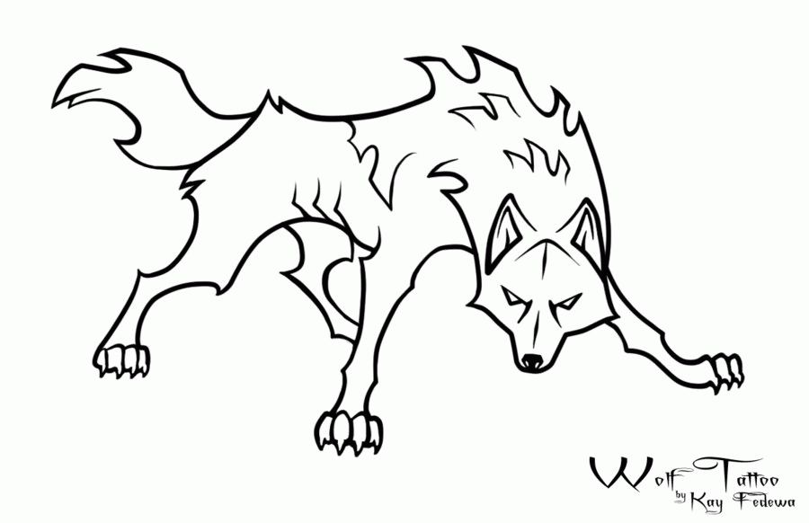 Wolf Face Outline Coloring Home