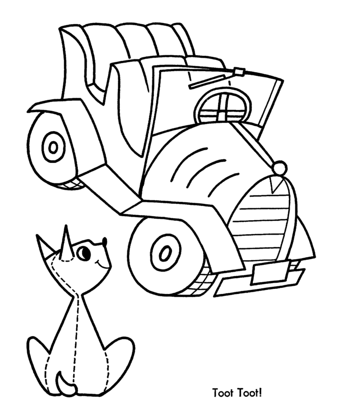 Christmas Toys Coloring Pages - Toy Car Christmas Coloring Sheet 