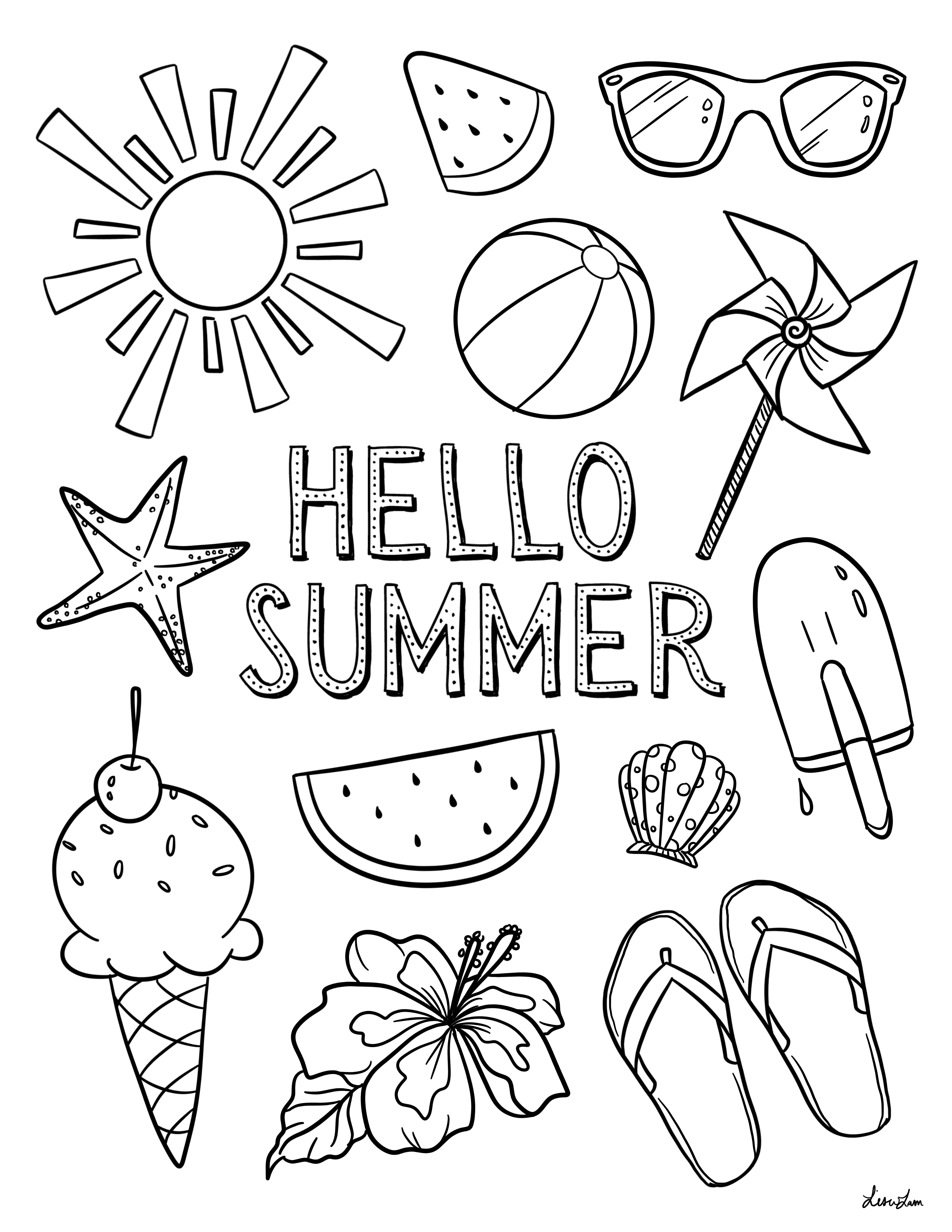 Hello Summer Colouring Sheet | SCYAP