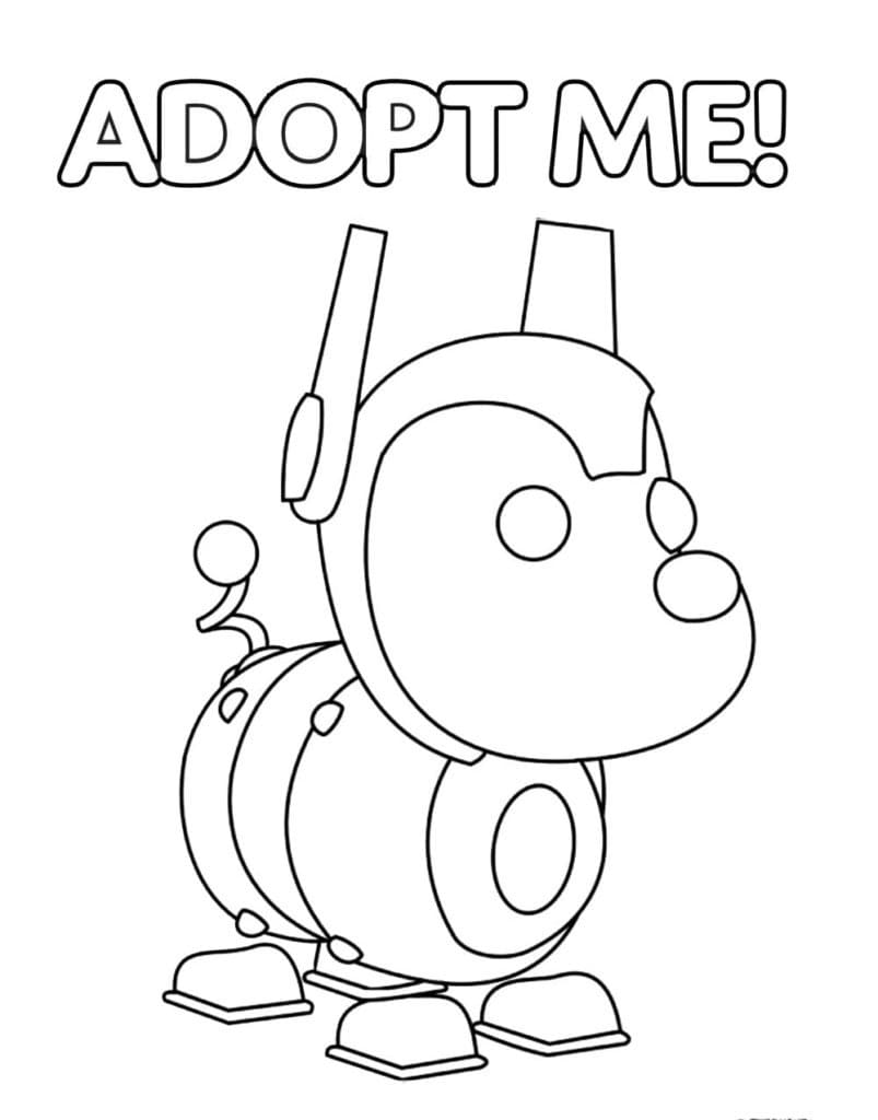 Robo Dog Adopt Me Coloring Page - Free Printable Coloring Pages for Kids