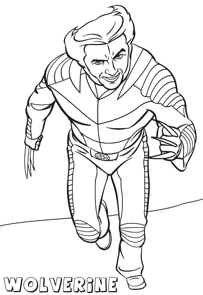 Wolverine is running Coloring Page - Free Printable Coloring Pages for Kids
