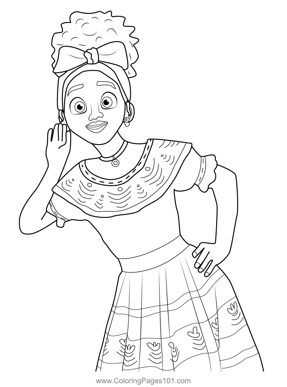 Dolores Encanto Coloring Page for Kids - Free Encanto Printable Coloring  Pages Online for Kids - ColoringPages101.com | Coloring Pages for Kids