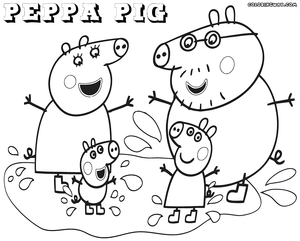 Peppa Pig Family Coloring Pages - Coloring Home