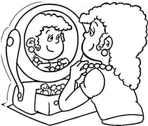 Looking in the Mirror coloring page | Free Printable Coloring Pages