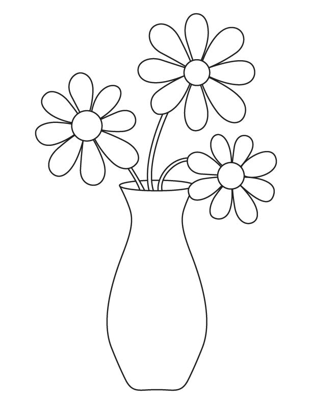 Flower vase coloring page | Download Free Flower vase coloring page for  kids | Best Coloring Pages