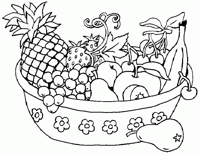 Fruit-basket-coloring-page-1 - Coloring PagesColoring Pages