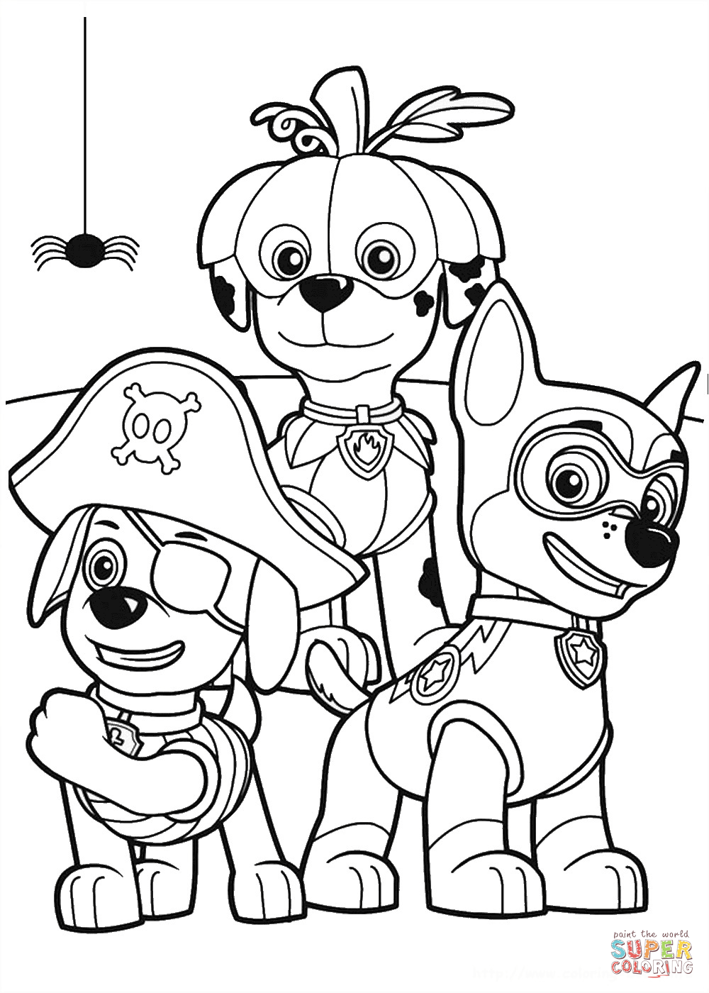 Paw Patrol Halloween Party coloring page | Free Printable Coloring ...