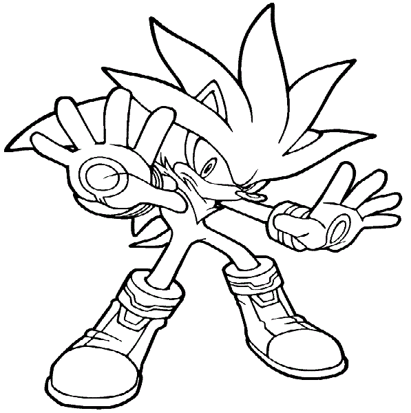 sonic silver coloring pages Coloring4free - Coloring4Free.com