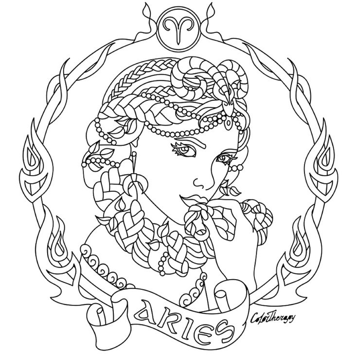 Aries sign coloring pages
