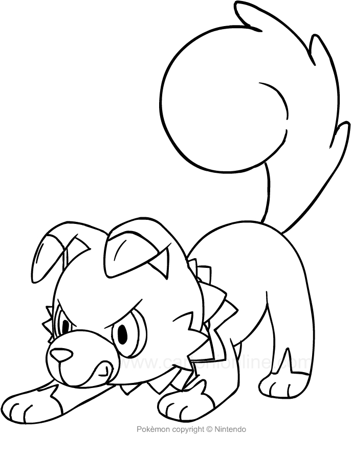 Drawing Rockruff of the Pokemon coloring page