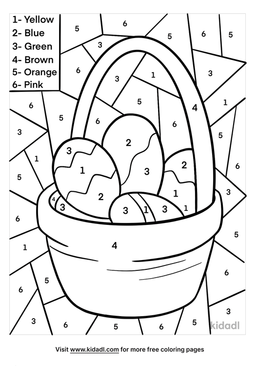Easter Color By Numbers Coloring Pages Free Color By Number Colorin...