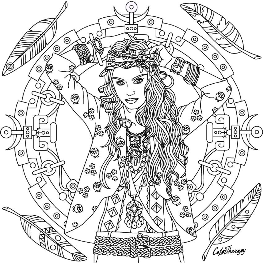 Boho coloring page | Fairy coloring pages, Pattern coloring pages, Coloring  pages