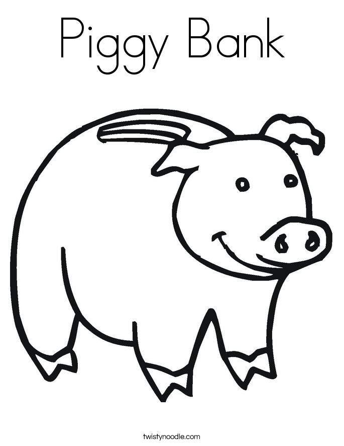 Piggy Bank Math Coloring Page - Twisty Noodle