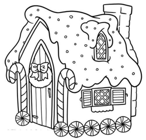 Coloring pages, Gingerbread houses and Coloring
