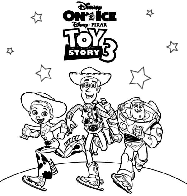 sheriff woody buzz lightyear and jessie of toy story 3 coloring ...