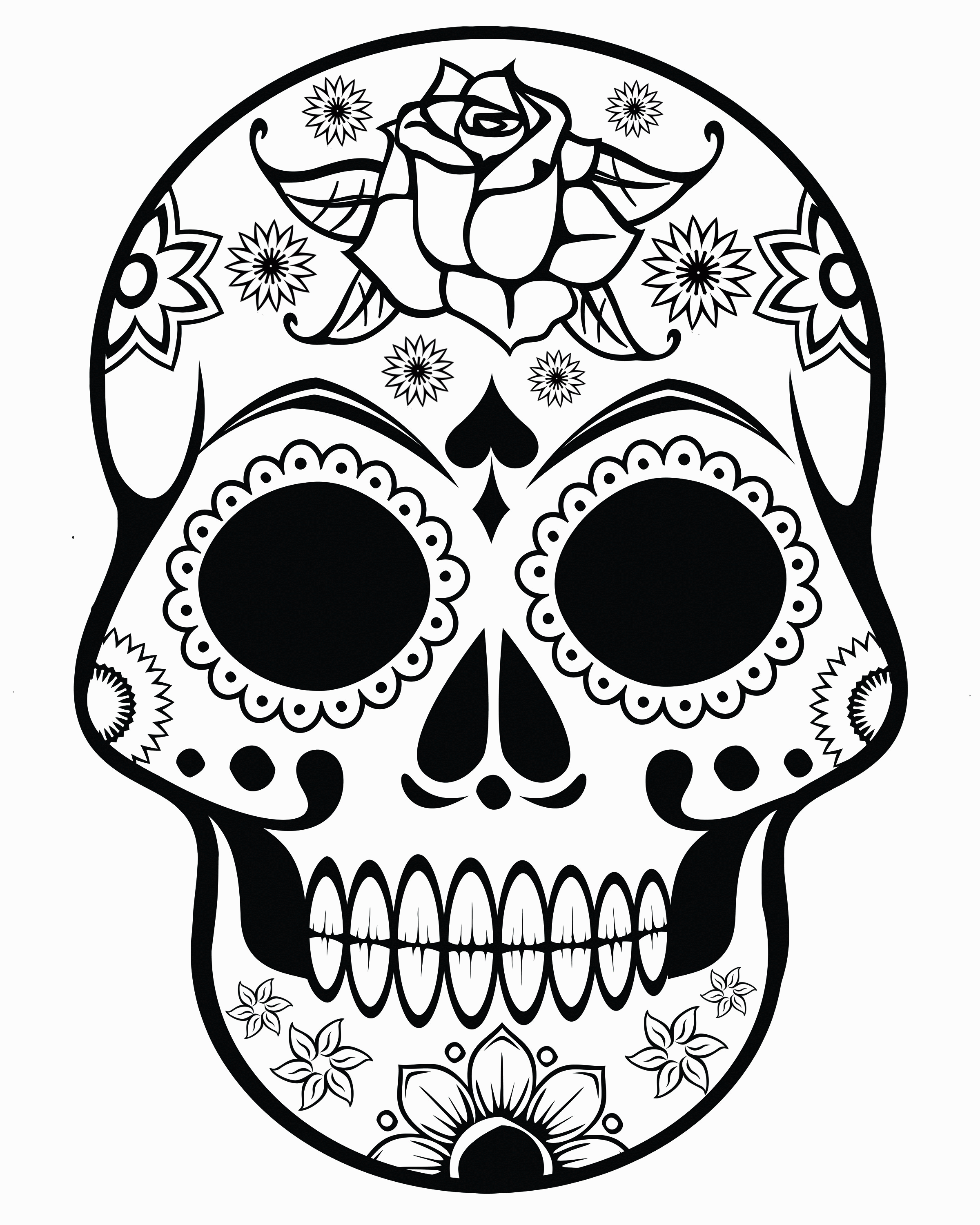 Sugar Skull Printables - Coloring Pages for Kids and for Adults