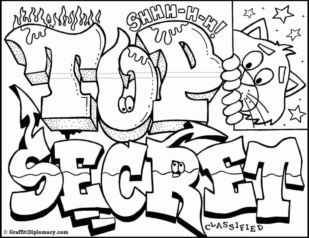 I Love You Graffiti Coloring Pages - Coloring Home