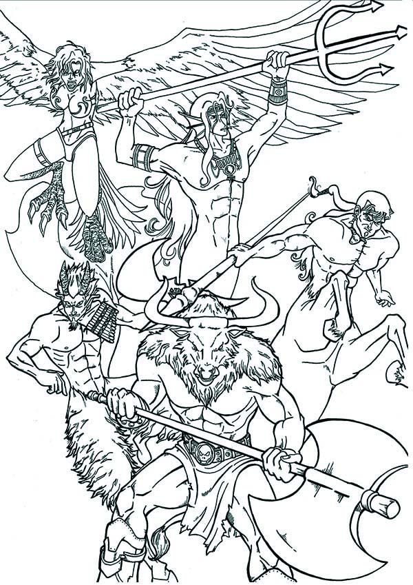 An Artistic Illustration of Greek Mythology God and Goddess ...