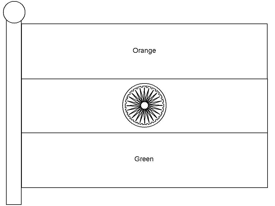 Free Coloring Pages Of Indian Flag - High Quality Coloring Pages