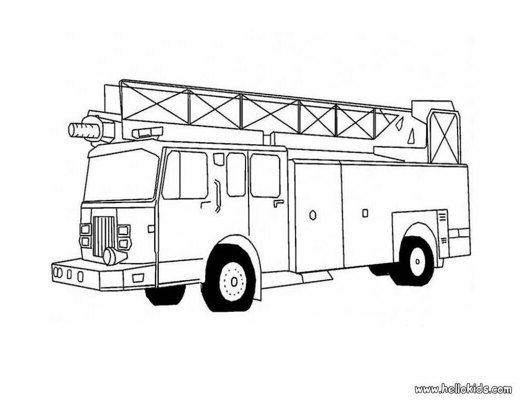 TRUCK coloring pages - Fire truck