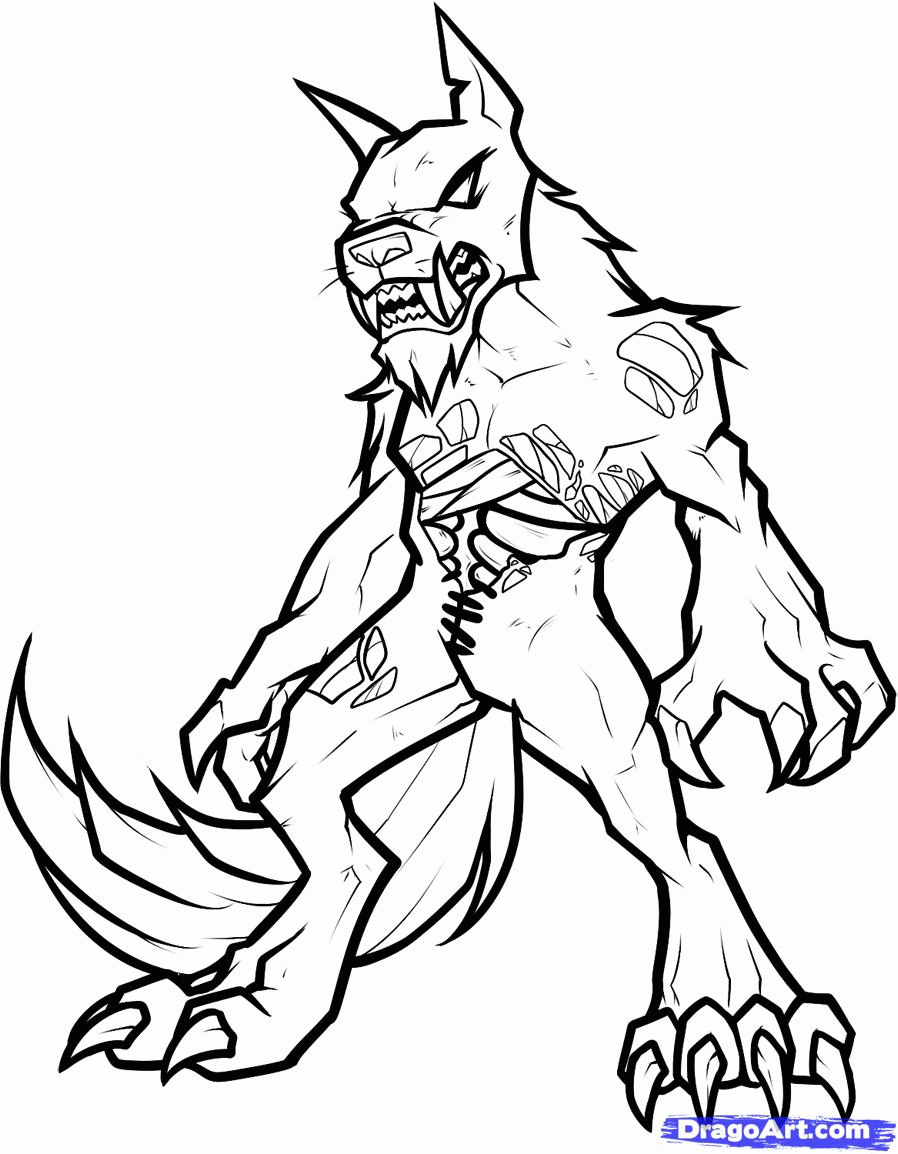 Werewolf Coloring Page - Coloring Pages for Kids and for Adults
