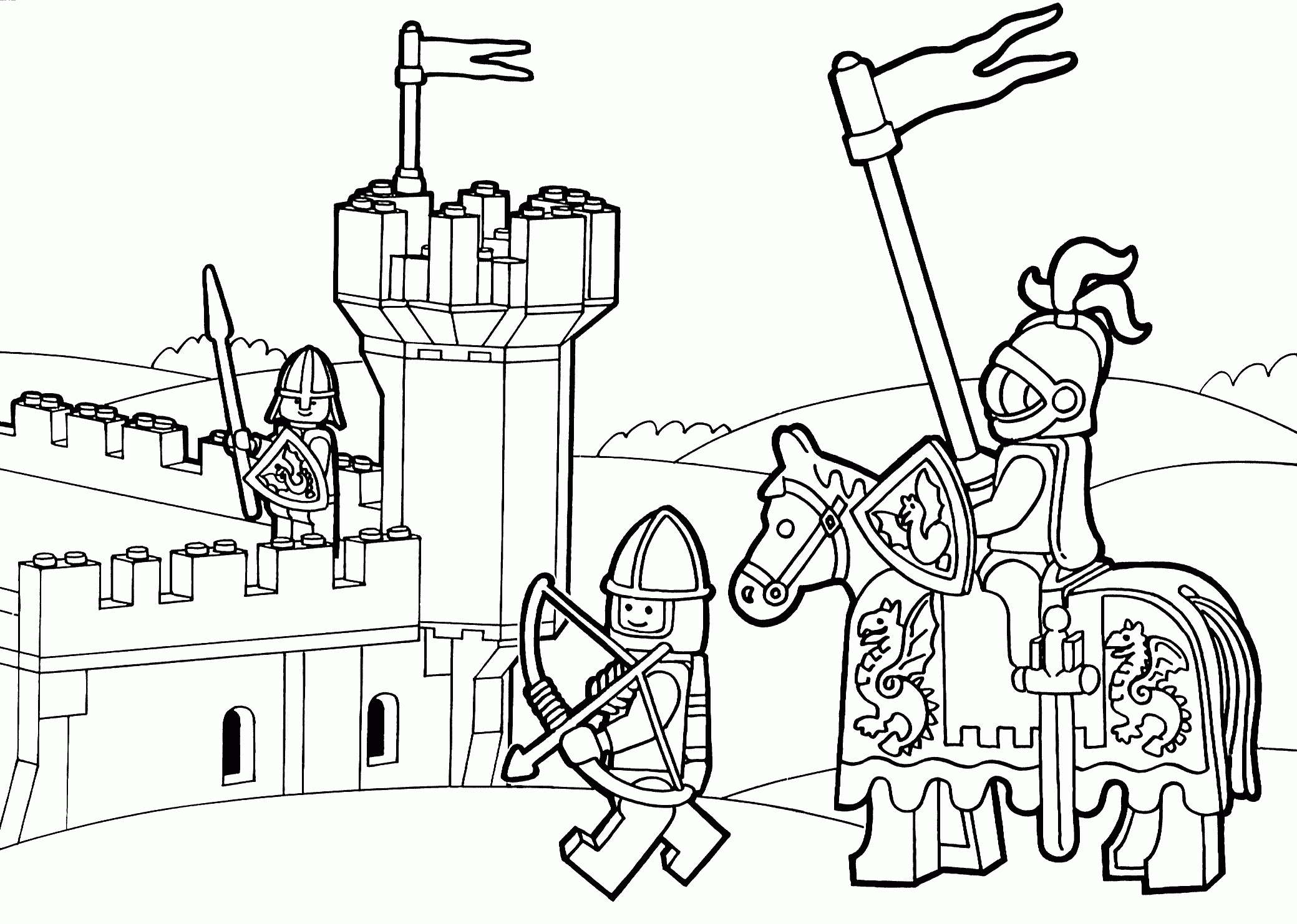 Lego Duplo Knights Coloring Page For Kids Printable Free Lego ...
