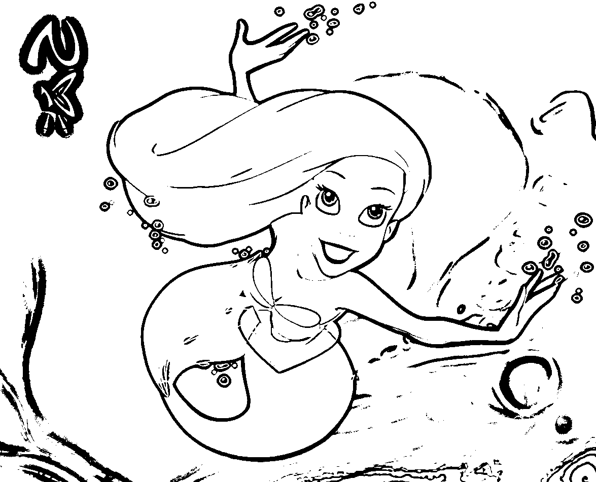 Ariel The Little Mermaid Disney Princess Coloring Page ...