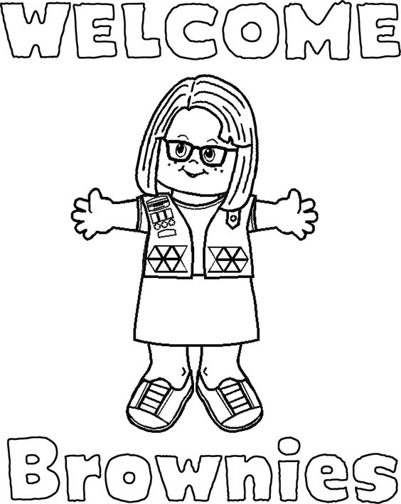 Brownie Girl Scouts Coloring Page