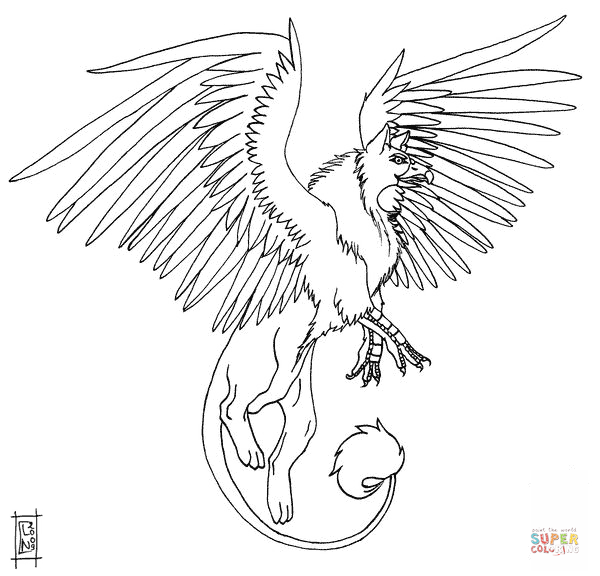 Akhor the Griffin coloring page | Free Printable Coloring Pages