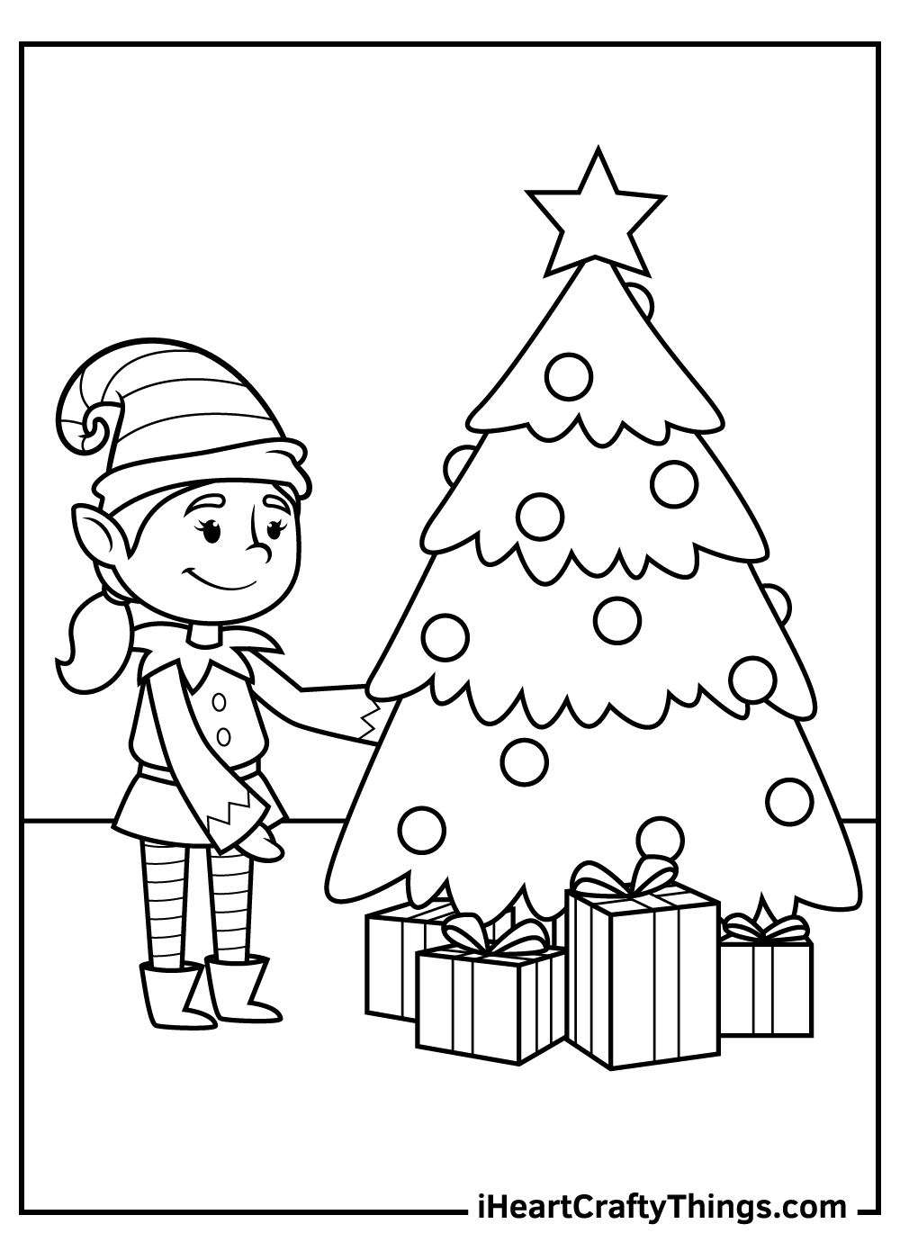 Christmas Elves Coloring Pages (100 ...