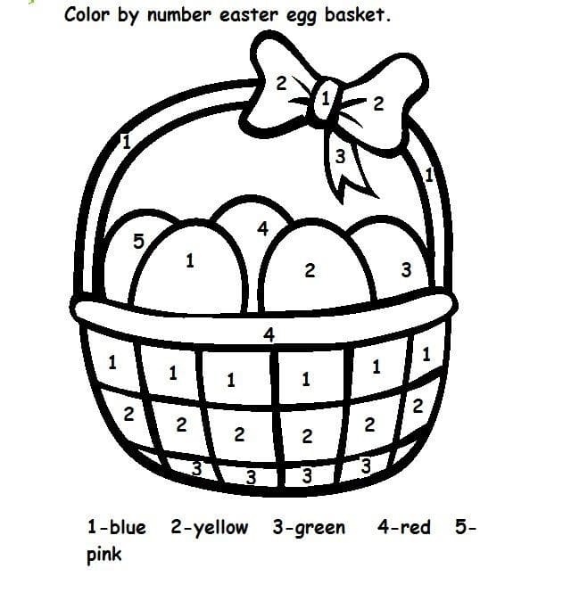 Easter Eggs Basket Color by Number Coloring Page - Free Printable Coloring  Pages for Kids