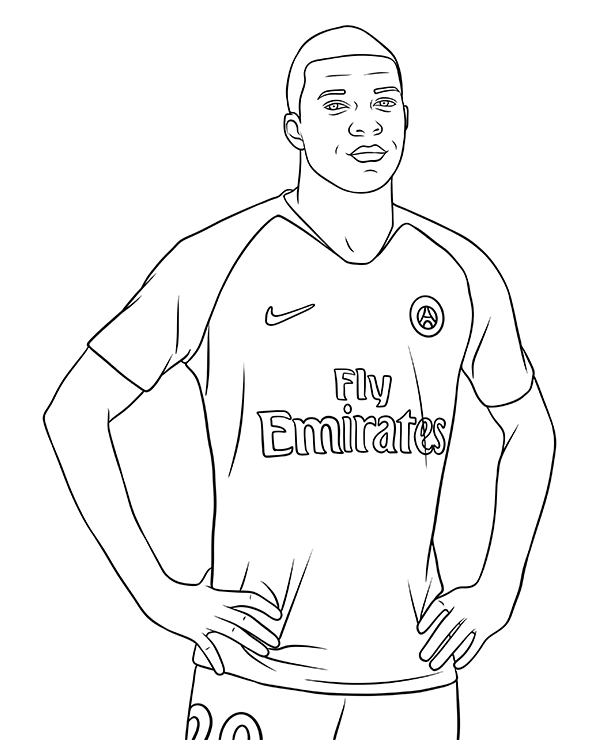 Mbappe coloring page soccer player - Topcoloringpages.net