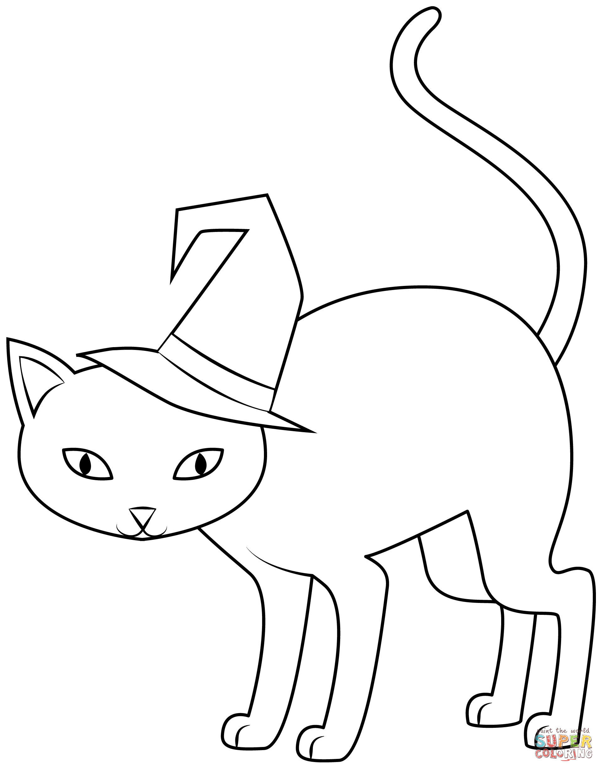 Halloween Cat coloring page | Free Printable Coloring Pages