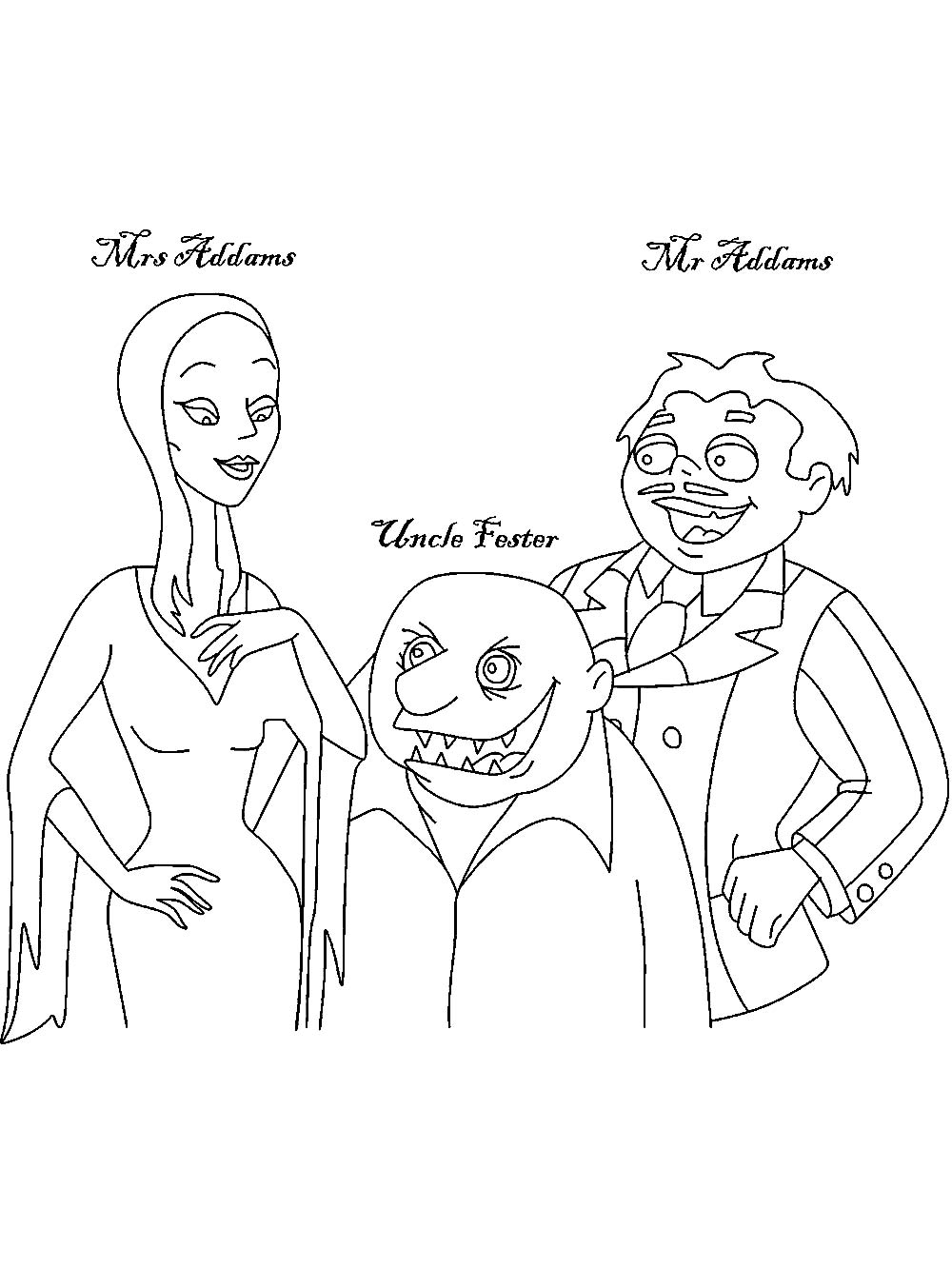 The Addams Family coloring page - Free printable