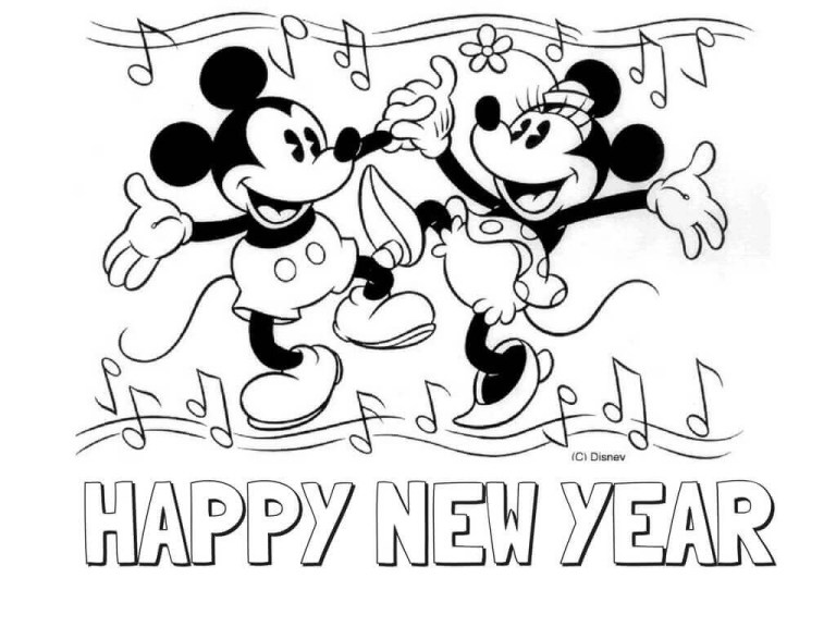 Happy New Year Coloring Pages To Print Picture Free Downloads